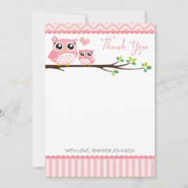 Pequeña Tarjeta de agradecimiento de Owl Baby Shower | Chi