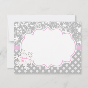 Pequeña Tarjeta de agradecimiento de Pink WInter Onderland