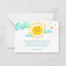 Pequeña Tarjeta de agradecimiento de primer viaje alrededo