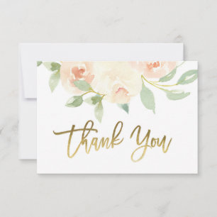 Pequeña Tarjeta de agradecimiento de Rubor Floral, verde