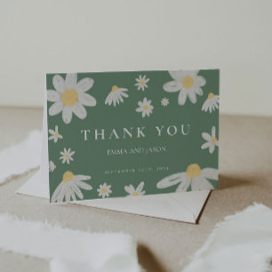 Pequeña Tarjeta de agradecimiento de Sage Green Daisy