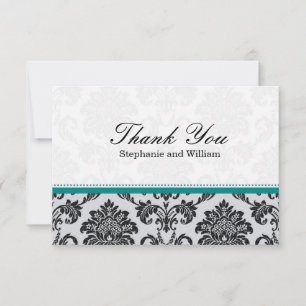 Pequeña Tarjeta de agradecimiento del Boda Verde azulado d
