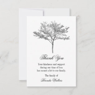 Pequeña Tarjeta de agradecimiento del funeral del árbol de
