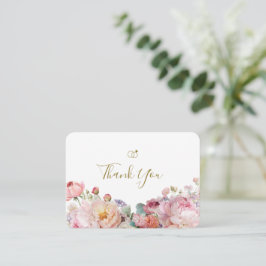 Pequeña Tarjeta de agradecimiento Elegant Peony Whisper