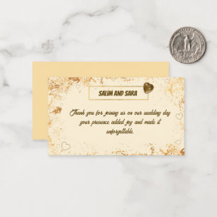 Pequeña Tarjeta de agradecimiento elegante para invitados