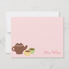Pequeña Tarjeta de agradecimiento/fiesta del té Tarjeta de