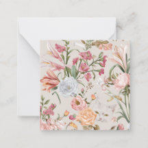 Tarjeta de agradecimiento floral plana de gatos bl