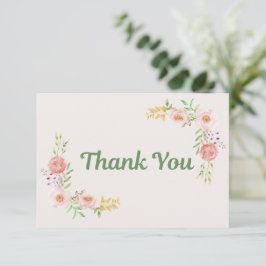 Pequeña Tarjeta de agradecimiento floral sencilla