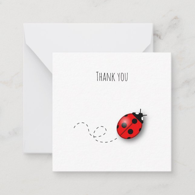 Pequeña Tarjeta de agradecimiento miniatura Little Ladybug (Anverso)