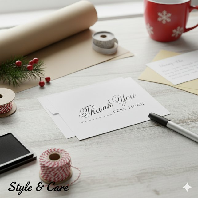 Pequeña Tarjeta de agradecimiento minimalista moderna (Modern Minimalist Thank You Very Much Note Card)