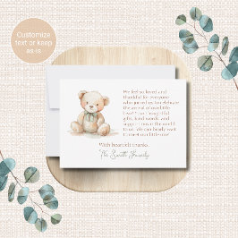 Pequeña Tarjeta de agradecimiento para baby shower Bearly