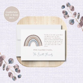 Pequeña Tarjeta de agradecimiento para baby shower boho ar