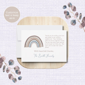 Pequeña Tarjeta de agradecimiento para baby shower boho ar