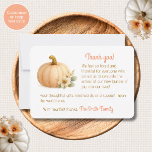 Pequeña Tarjeta de agradecimiento para baby shower de cala