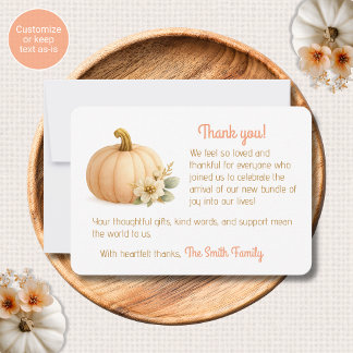 Pequeña Tarjeta de agradecimiento para baby shower de cala