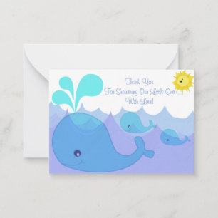 Pequeña Tarjeta de agradecimiento para baby shower de fami