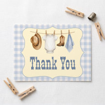 Tarjeta de agradecimiento para baby shower de pequ