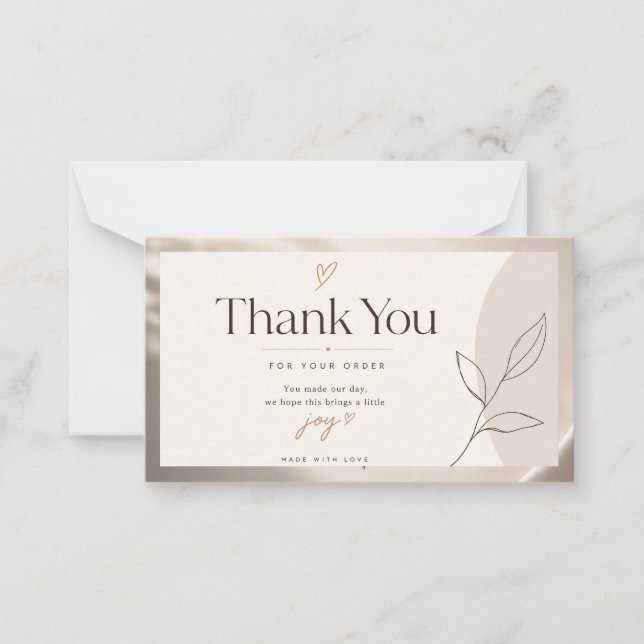 Pequeña Tarjeta de agradecimiento para clientes (Anverso)