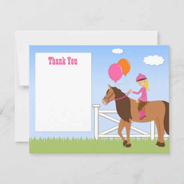 Pequeña Tarjeta de agradecimiento para cumpleaños con caba (Anverso)