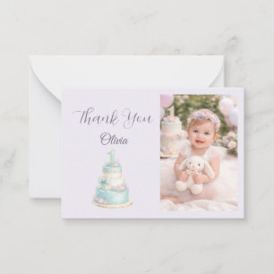 Pequeña Tarjeta de agradecimiento para foto de cumpleaños