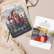 Tarjeta de agradecimiento para graduación de foto