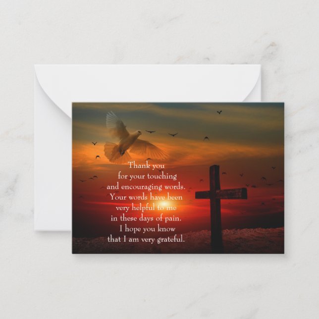 Pequeña Tarjeta de agradecimiento para la cruz de la cocin (Anverso)