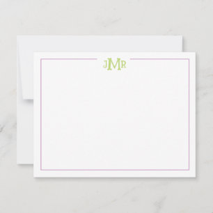 Pequeña Tarjeta de agradecimiento para lavanda y monograma