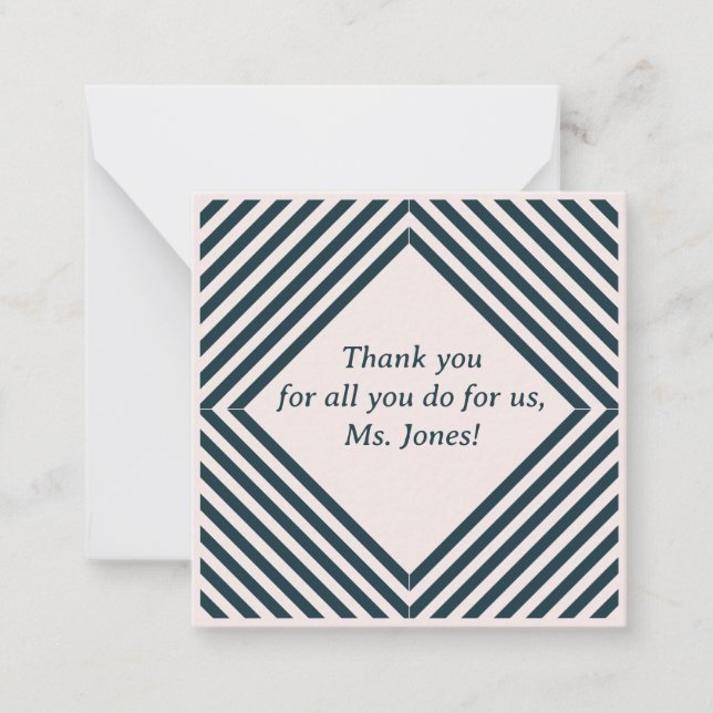 Pequeña Tarjeta de agradecimiento para maestro (Anverso)