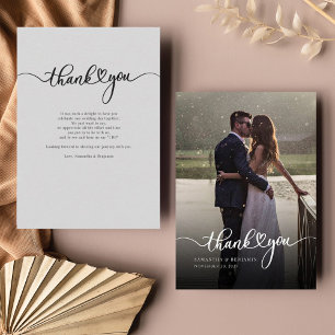 Pequeña Tarjeta de agradecimiento para una boda elegante c
