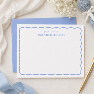 Pequeña Tarjeta de agradecimiento personalizada azul para 