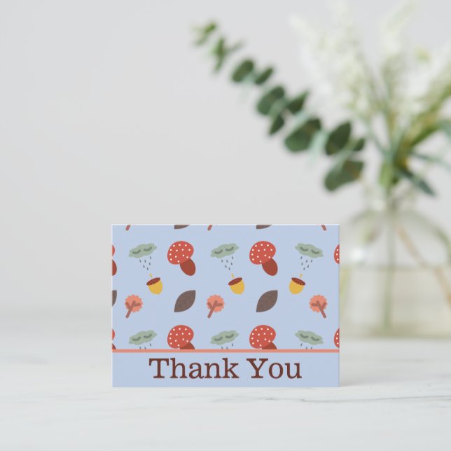 Pequeña Tarjeta de agradecimiento personalizada de otoño (Anverso de pie)