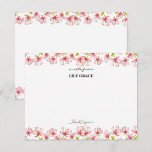 Pequeña Tarjeta de agradecimiento personalizada floral ros