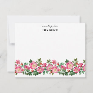 Pequeña Tarjeta de agradecimiento personalizada floral ros