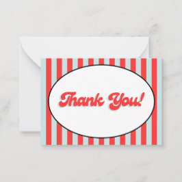 Pequeña Tarjeta de agradecimiento Retro Rojo y Azul