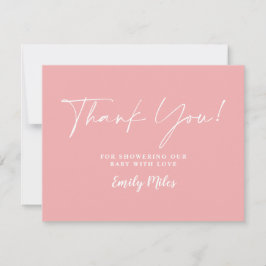 Pequeña Tarjeta de agradecimiento rosa de Rubor Winter