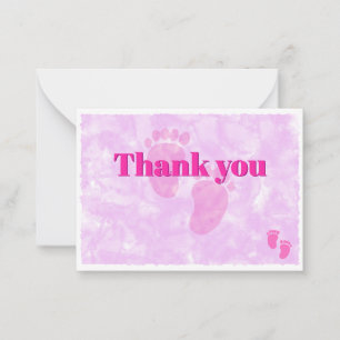 Pequeña Tarjeta de agradecimiento rosa personalizada para 