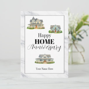 Pequeña Tarjeta de Aniversario de Hogar Feliz de Corredor