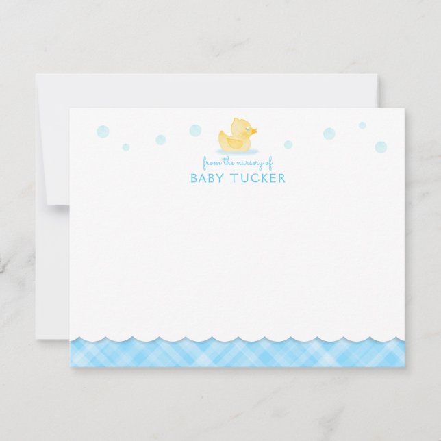 Pequeña Tarjeta de apunte de papel de goma Ducky Preppy Az (Anverso)