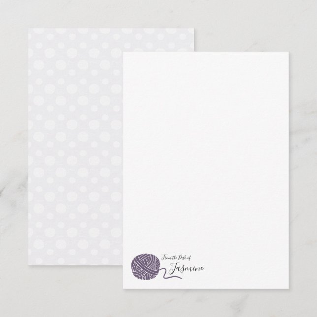 Pequeña Tarjeta de apunte Dusky Purple Grape Yarn Ball (Anverso / Reverso)