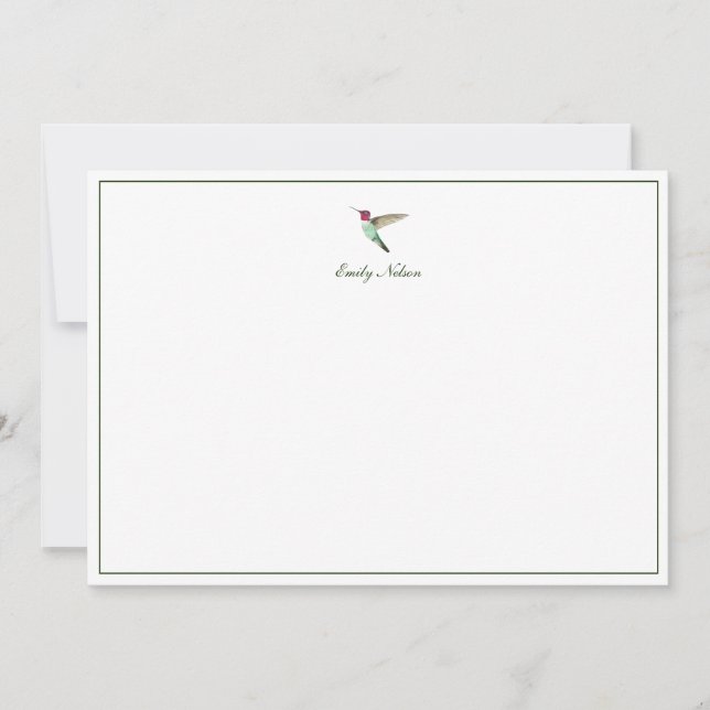 Pequeña Tarjeta de apunte Hummingbird de la personalizado  (Anverso)