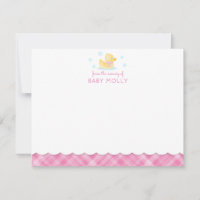 Tarjeta de apunte para bebé rosa de adormidera dud
