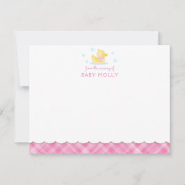 Pequeña Tarjeta de apunte para bebé rosa de adormidera dud