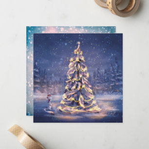 Pequeña tarjeta de árbol de Navidad ilustrada por Monika M