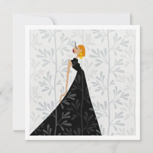 Pequeña Tarjeta de arte de moda glamour con elegancia