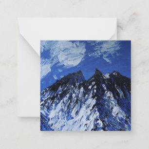 Pequeña Tarjeta de arte de montaña pintada a mano