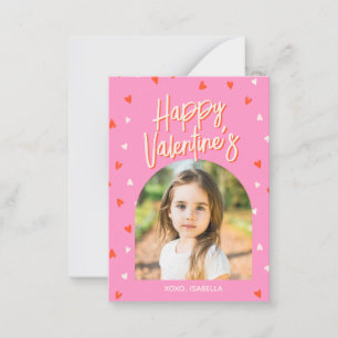 Pequeña Tarjeta de Aula de Foto Personalizada de San Valen