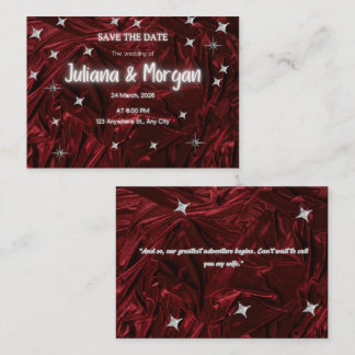 Pequeña Tarjeta de aviso de fecha de bodas con estrellas r