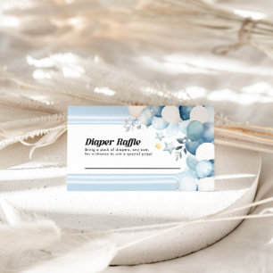 Pequeña Tarjeta de Baby Shower Diaper Raffle Blue