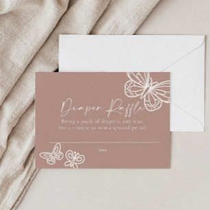 Pequeña Tarjeta de Baby Shower Diaper Raffle Boho
