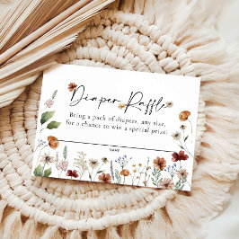 Pequeña Tarjeta de Baby Shower Floral Diaper Raffle